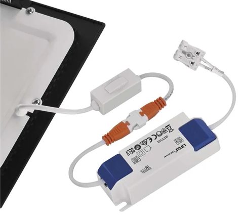 ZD2343 LED podhledové svítidlo NEXXO černé čtverec 18W, 1600lm, 3000-4000K, IP40, 22,5x22,5cm 6