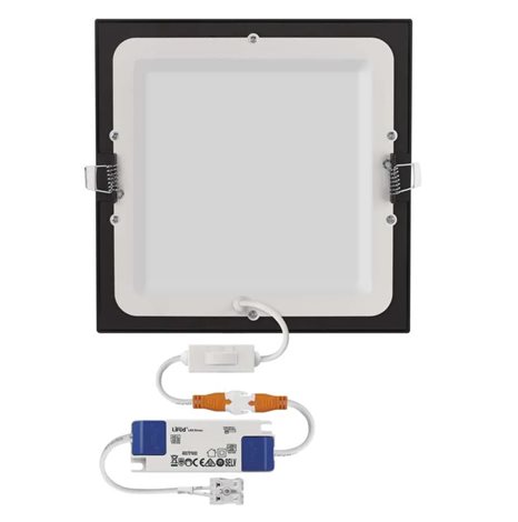 ZD2343 LED podhledové svítidlo NEXXO černé čtverec 18W, 1600lm, 3000-4000K, IP40, 22,5x22,5cm 7