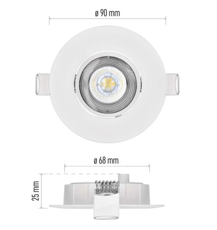ZD3122 LED svítidlo bodové SIMMI kruh 5W, 450lm, 4000K, IP20, 9cm 9