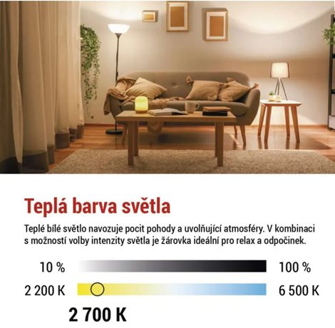 ZF5154D LED žárovka Filament A60 / E27 / 7,5W (75 W) / 1 055 lm / teplá bílá / stmívatelná 6