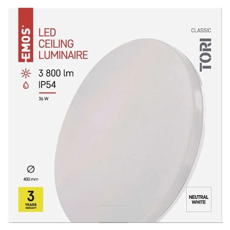 ZM4325 LED přisazené svítidlo TORI bílé kruh, 40cm, 36W, 3800lm, 4000K, IP54 13