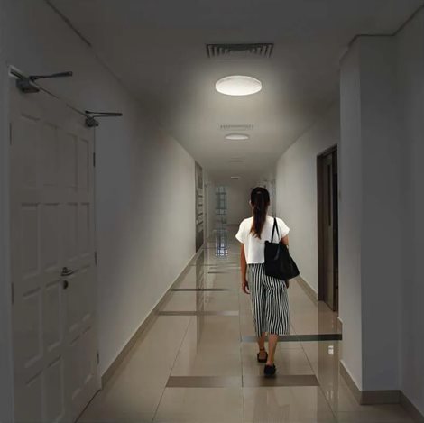 ZM4328 LED přisazené svítidlo s pohybovým čidlem TORI bílé kruh, 22cm, 15W, 1500lm, 4000K, IP54 12