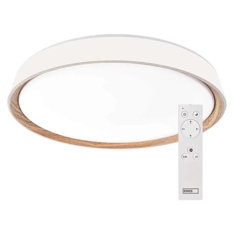 ZM5114 LED přisazené svítidlo ILVI, kruhové 30W, stmív. se změnou CCT, bílá+dřevo 1