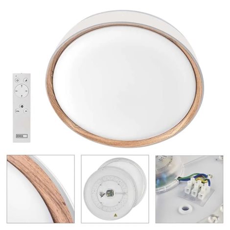 ZM5115 LED přisazené svítidlo ILVI, kruhové 45W, stmív. se změnou CCT, bílá+dřevo 5