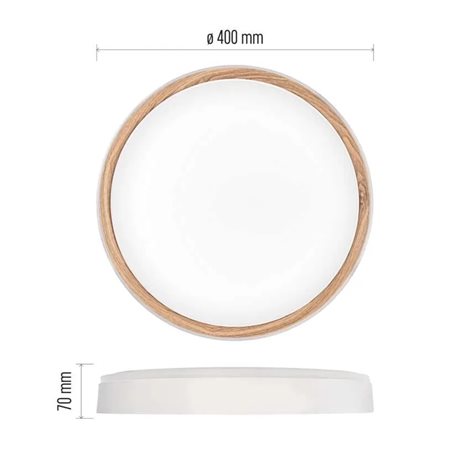 ZM5114 LED přisazené svítidlo ILVI, kruhové 30W, stmív. se změnou CCT, bílá+dřevo 11