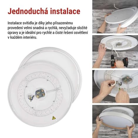 ZM5115 LED přisazené svítidlo ILVI, kruhové 45W, stmív. se změnou CCT, bílá+dřevo 13