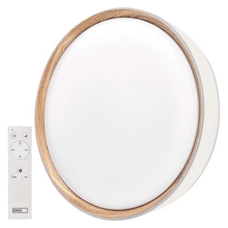 ZM5115 LED přisazené svítidlo ILVI, kruhové 45W, stmív. se změnou CCT, bílá+dřevo 2