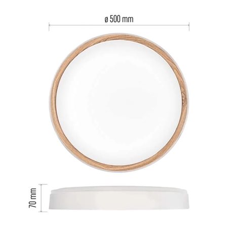 ZM5115 LED přisazené svítidlo ILVI, kruhové 45W, stmív. se změnou CCT, bílá+dřevo 11