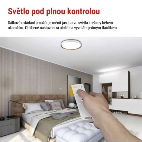 ZM5115 LED přisazené svítidlo ILVI, kruhové 45W, stmív. se změnou CCT, bílá+dřevo 14