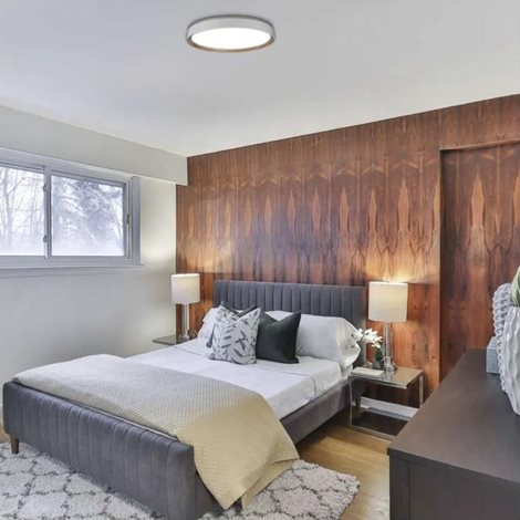 ZM5115 LED přisazené svítidlo ILVI, kruhové 45W, stmív. se změnou CCT, bílá+dřevo 10