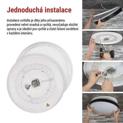 ZM5117 LED přisazené svítidlo ILVI, kruhové 45W, stmívání+CCT, černá+dřevo 13