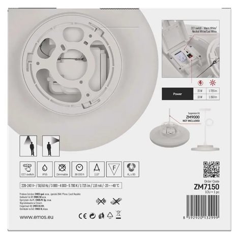 ZM7150 LED přisazené svítidlo DIONI kruhové, bílé, 15W, 1725lm, IP55, se změnou CCT 16