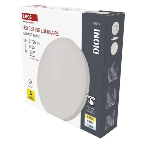 ZM7150 LED přisazené svítidlo DIONI kruhové, bílé, 15W, 1725lm, IP55, se změnou CCT 17