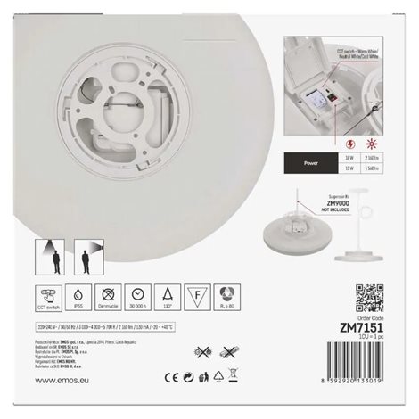ZM7151 LED přisazené svítidlo DIONI kruhové, bílé, 18W, 2160lm, IP55, se změnou CCT 15