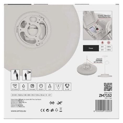 ZM7152 LED přisazené svítidlo DIONI kruhové, bílé, 32W, 3520lm, IP55, se změnou CCT 15