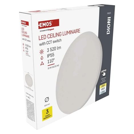 ZM7152 LED přisazené svítidlo DIONI kruhové, bílé, 32W, 3520lm, IP55, se změnou CCT 16