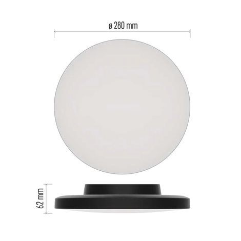 ZM7153 LED přisazené svítidlo DIONI kruhové, černé, 15W, 1725lm, IP55, se změnou CCT 14