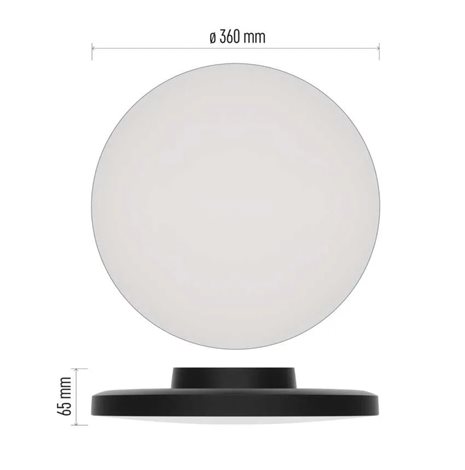 ZM7154 LED přisazené svítidlo DIONI kruhové, černé, 18W, 2160lm, IP55, se změnou CCT 18