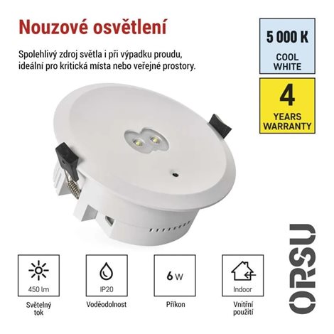 ZN1320 Nouzové svítidlo ORSU 6W 450lm 3h MT 9