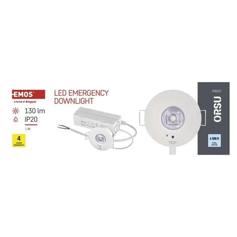 ZN1330 Nouzové svítidlo ORSU 1W 130lm 3h MT 16