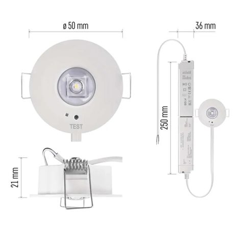 ZN1330 Nouzové svítidlo ORSU 1W 130lm 3h MT 15
