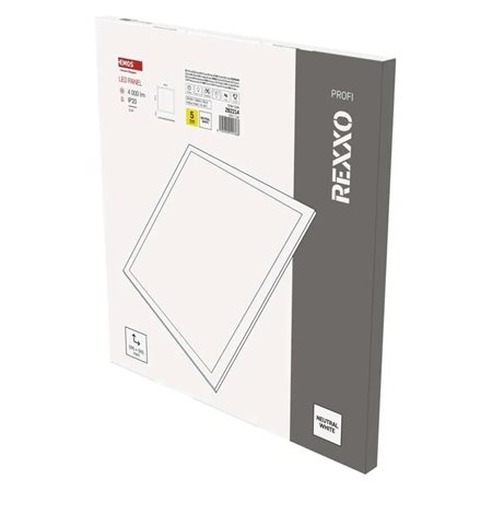 ZB2214 LED panel REXXO backlit 60×60, čtvercový vestavný bílý, 36W neutr. b. 12