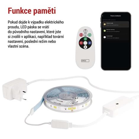 ZPW218R GoSmart LED pásek WiFi 2m, 11W, 450lm, RGB/CCT 10