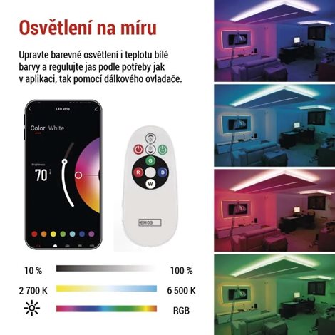 ZPW218R GoSmart LED pásek WiFi 2m, 11W, 450lm, RGB/CCT 8