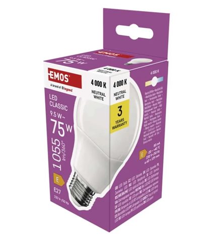 ZQ5E53 LED žárovka Classic A60 / E27 / 9,5 W (75 W) / 1055 lm / Neutrální bílá 3