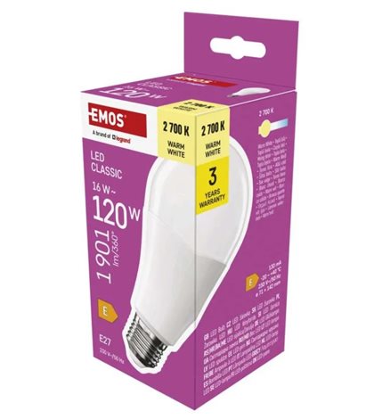 ZQ5E71 LED žárovka Classic A70 / E27 / 16 W (120 W) / 1901 lm / teplá bílá 3