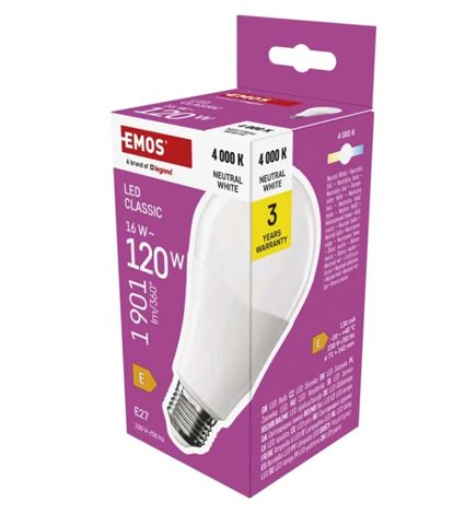 ZQ5E73 LED žárovka Classic A70 / E27 / 16 W (120 W) / 1901 lm / neutrální bílá 3
