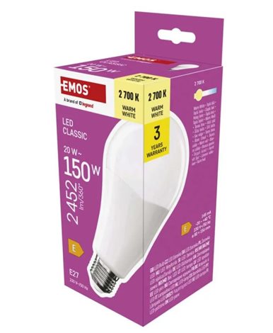 ZQ5E81 LED žárovka Classic A80 / E27 / 20 W (150 W) / 2452 lm / teplá bílá 3