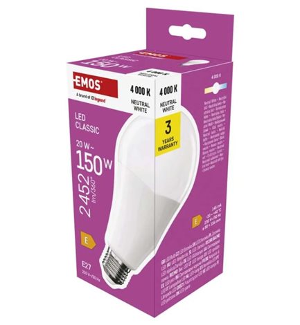 ZQ5E83 LED žárovka Classic A80 / E27 / 20 W (150 W) / 2452 lm / neutrální bílá 3