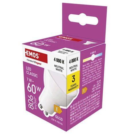 ZQ8E43 LED žárovka Classic MR16 / GU10 / 7 W (60 W) / 800 lm / neutrální bílá 3