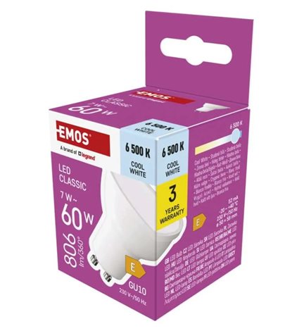 ZQ8E44 LED žárovka Classic MR16 / GU10 / 7 W (60 W) / 806 lm / studená bílá 3