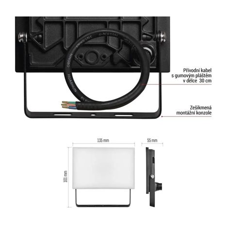ZS2522 LED reflektor TAMBO, 20 W, 2000 lm, IP65, černý 12