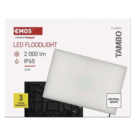 ZS2522 LED reflektor TAMBO, 20 W, 2000 lm, IP65, černý 15