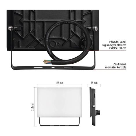 ZS2532 LED reflektor TAMBO, 30 W, 3000l m, IP65, černý 12
