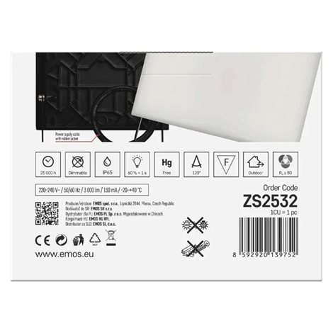ZS2532 LED reflektor TAMBO, 30 W, 3000l m, IP65, černý 16