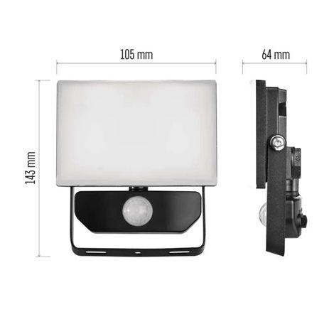 ZS2912 LED reflektor TAMBO se senzorem pohybu, 10 W, 1000 lm, černý 8