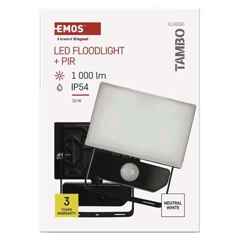 ZS2912 LED reflektor TAMBO se senzorem pohybu, 10 W, 1000 lm, černý 15