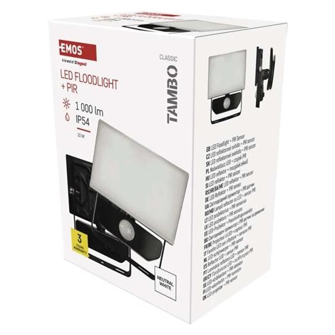 ZS2912 LED reflektor TAMBO se senzorem pohybu, 10 W, 1000 lm, černý 18