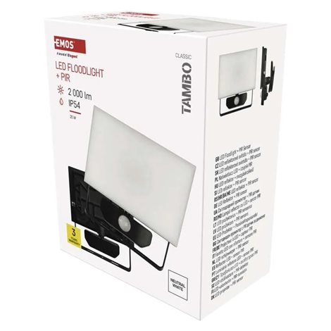 LED Reflektor TAMBO PIR ZS2922 13,5x6,4x16,5cm 20W 2000lm 4000K IP54 17