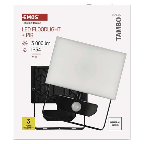 ZS2932 LED reflektor TAMBO se senzorem pohybu, 30 W, 3000 lm, černý 15