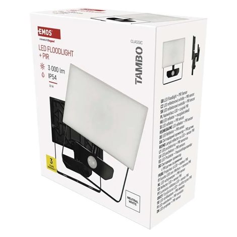 ZS2932 LED reflektor TAMBO se senzorem pohybu, 30 W, 3000 lm, černý 18