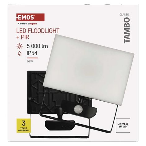 ZS2942 LED reflektor TAMBO se senzorem pohybu, 50 W, 5000 lm, černý 15