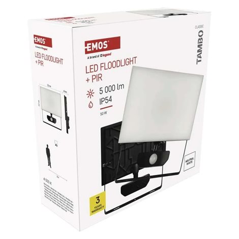 ZS2942 LED reflektor TAMBO se senzorem pohybu, 50 W, 5000 lm, černý 17