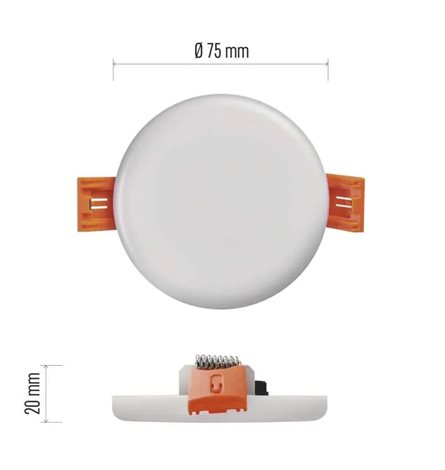 LED Panel VIXXO ZV1112 kruh 6W, 400lm, 4000K, IP65, 7,5cm 6