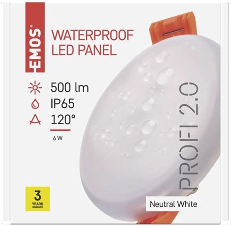 LED Panel VIXXO ZV1112 kruh 6W, 400lm, 4000K, IP65, 7,5cm 8