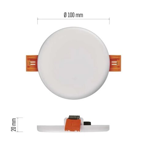 LED Panel VIXXO ZV1122 kruh 8W, 525lm, 4000K, IP65, 10cm 6